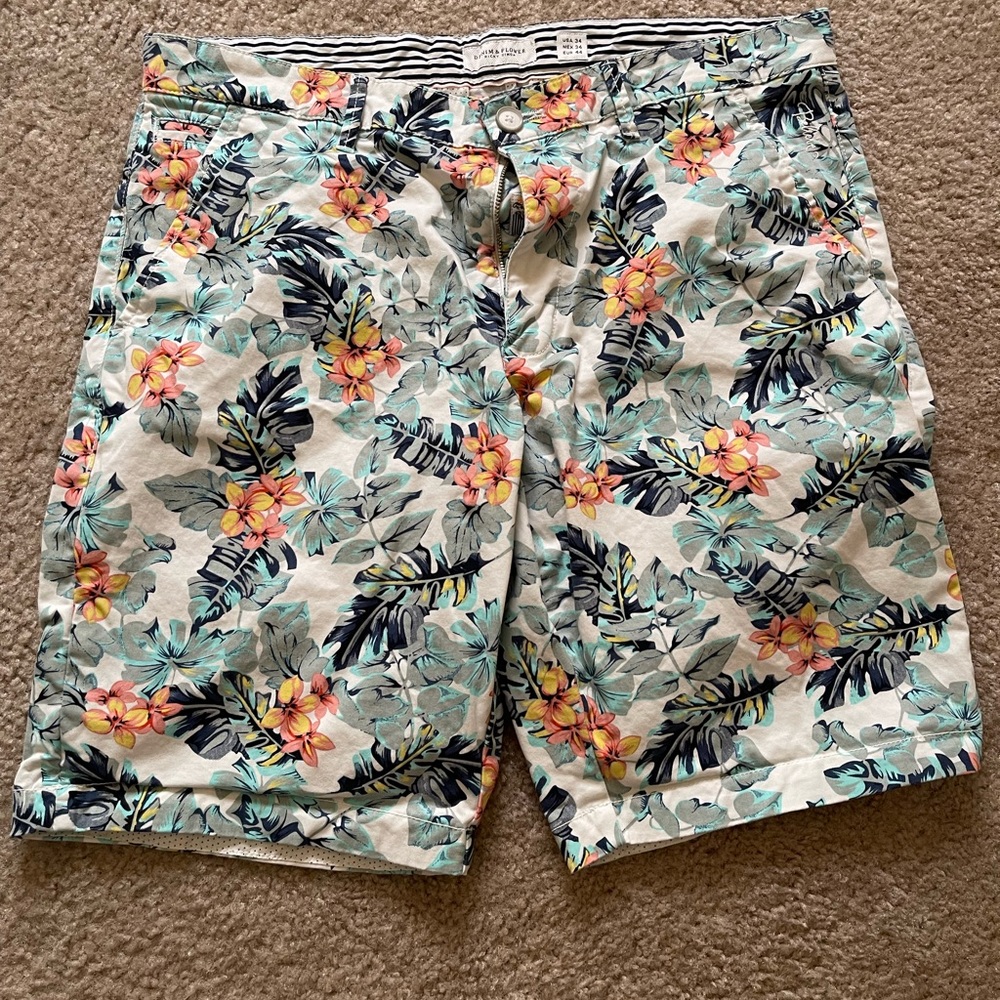 Denim & Flower Shorts